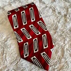 William Marks Burgundy & Black Tie 100% Silk EUC